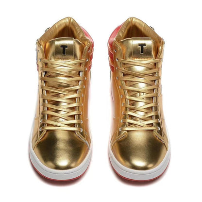 Snearkers The Never Surrender Gold Shoes