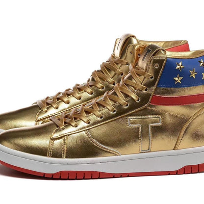 Snearkers The Never Surrender Gold Shoes