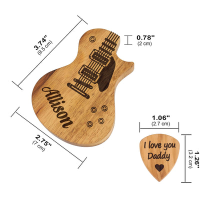 Personalized Wooden Guitar Picks with Case, Christmas Gift