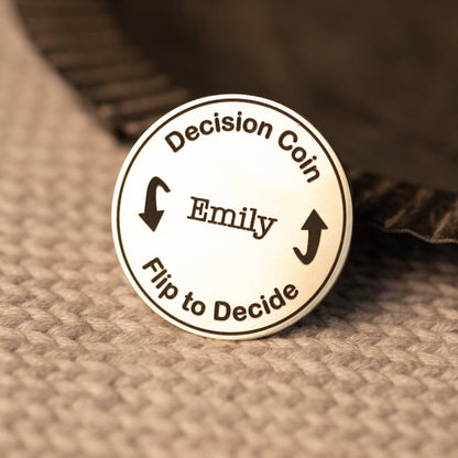 Personalized Engraved Decision Coin - Couples Flip Coin