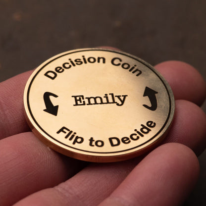 Personalized Engraved Decision Coin - Couples Flip Coin