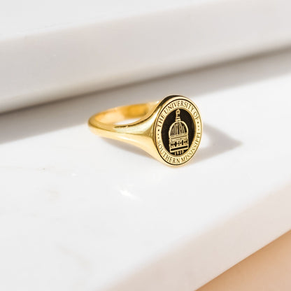 Personalized University Signet Ring - College Class Ring