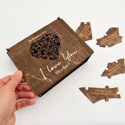 Personalized Wooden Puzzle Reasons Why I Love You