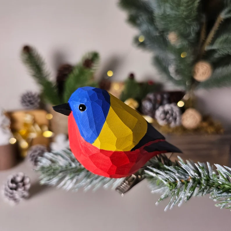 Enchanting Handcrafted Clip-On Bird Ornaments for Christmas Trees