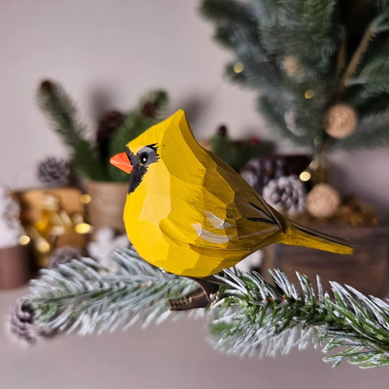 Enchanting Handcrafted Clip-On Bird Ornaments for Christmas Trees