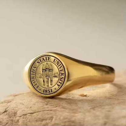 Personalized University Signet Ring - College Class Ring