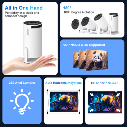 Magcubic Projector Android 11  4K 1280*720P - Home Cinema Outdoor Projetor