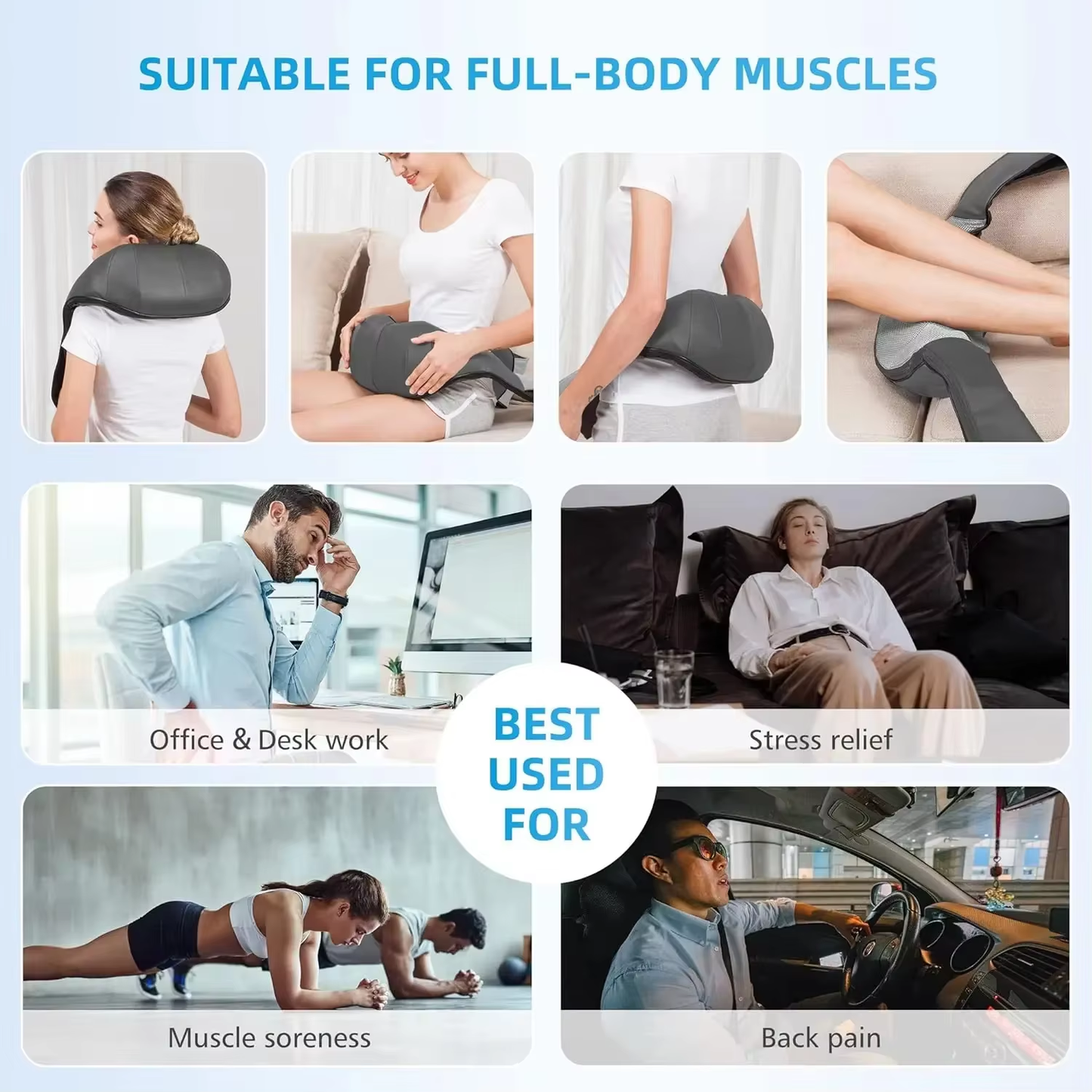 Shiatsu Electric Shoulder and Neck Massager, Relieve Muscle Pain, Perfect Christmas Gift