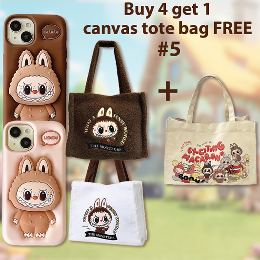 Cute Labubu Best Selling Phone Case and Fleece Bag Combo